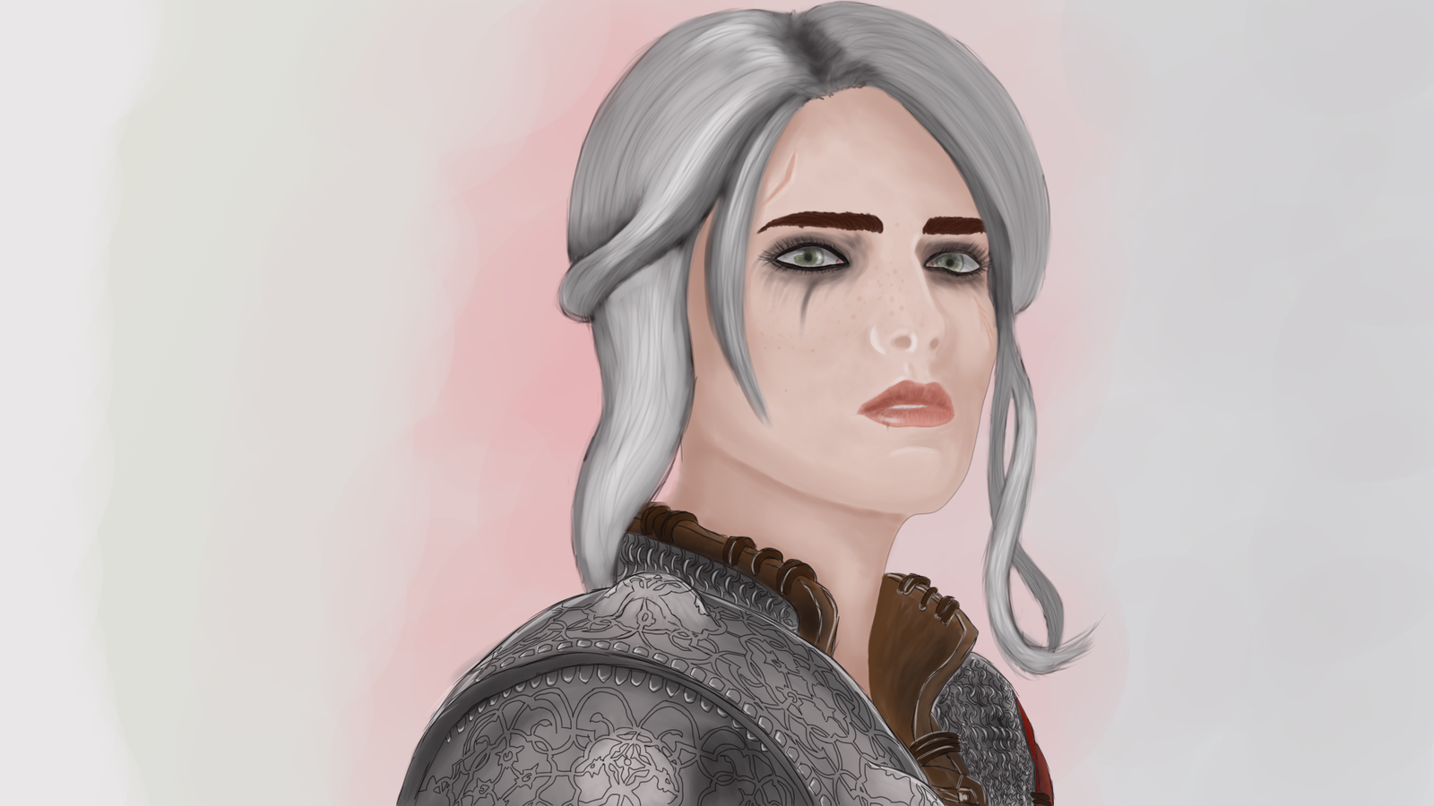 Tsyrich. - My, Girls, The Witcher 3: Wild Hunt, Ciri, Drawing on a tablet