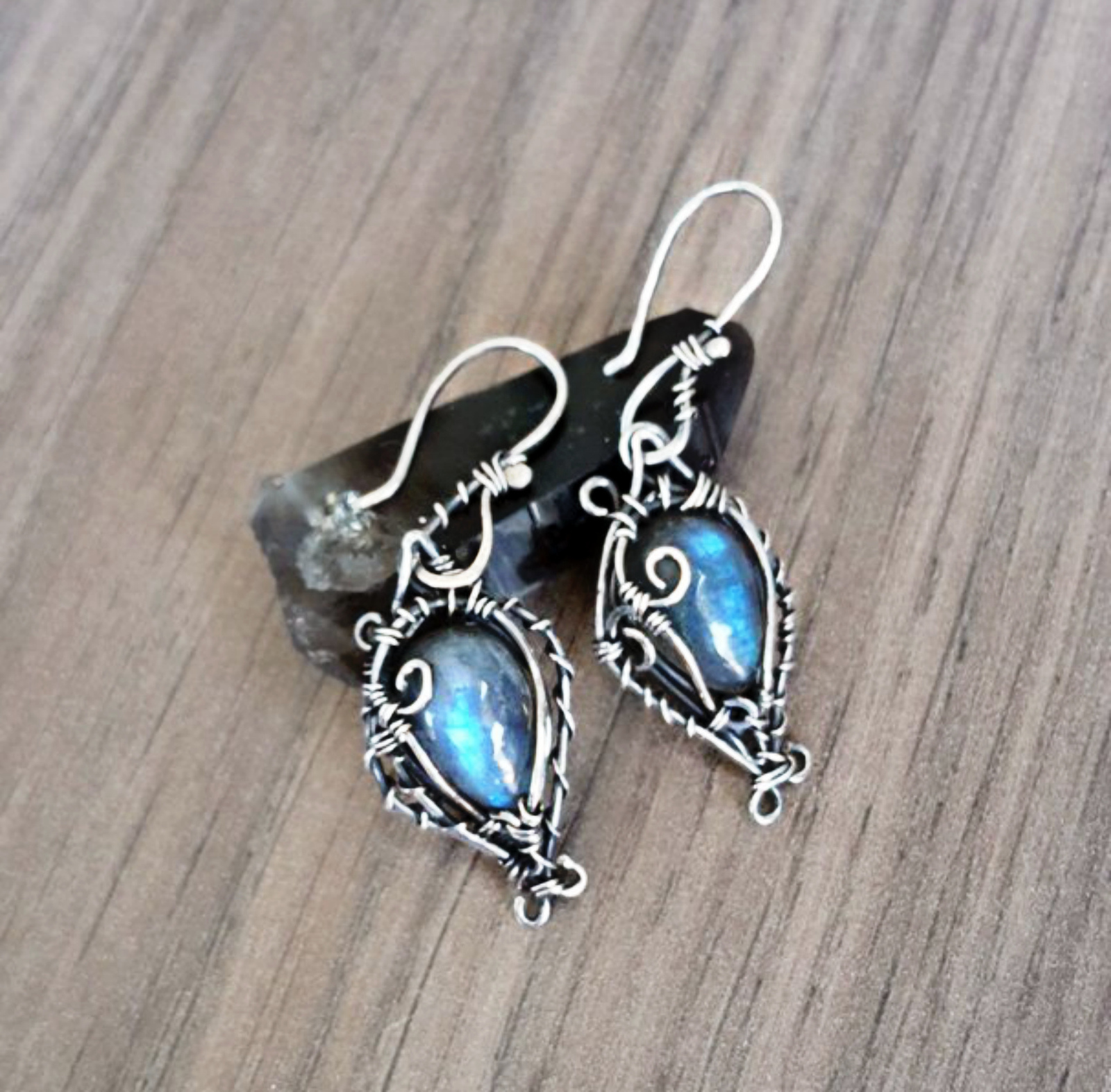 Earrings Silence - My, Wire jewelry, Decoration, Silver Jewelry, Earrings, Needlework without process, , Longpost