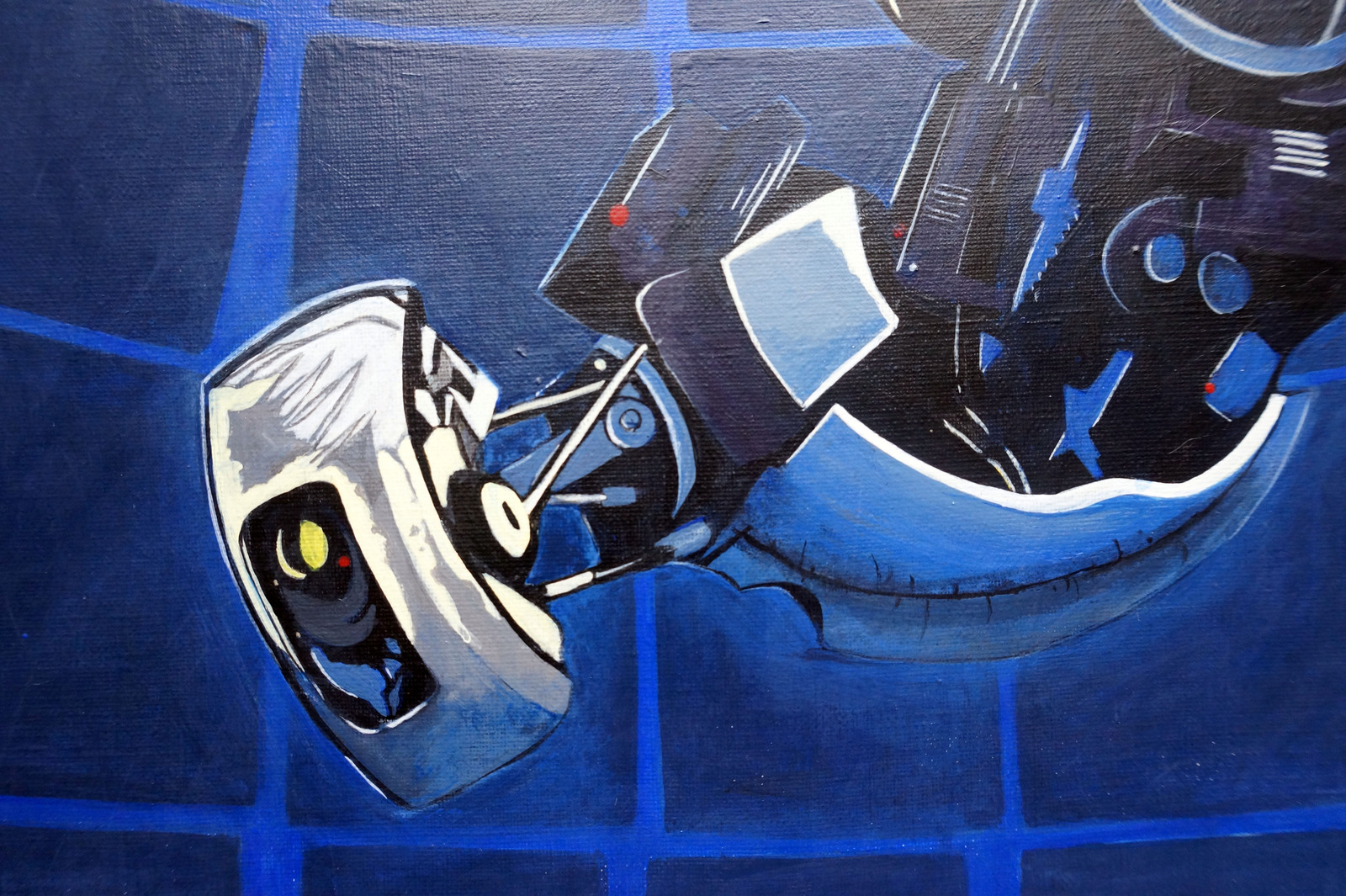 GlaDOS on canvas - My, Portal 2, GLaDOS, Painting, Acrylic, Longpost