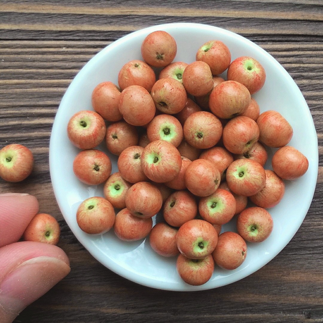 What a summer, such are the apples - My, Polymer clay, Miniature, Handmade