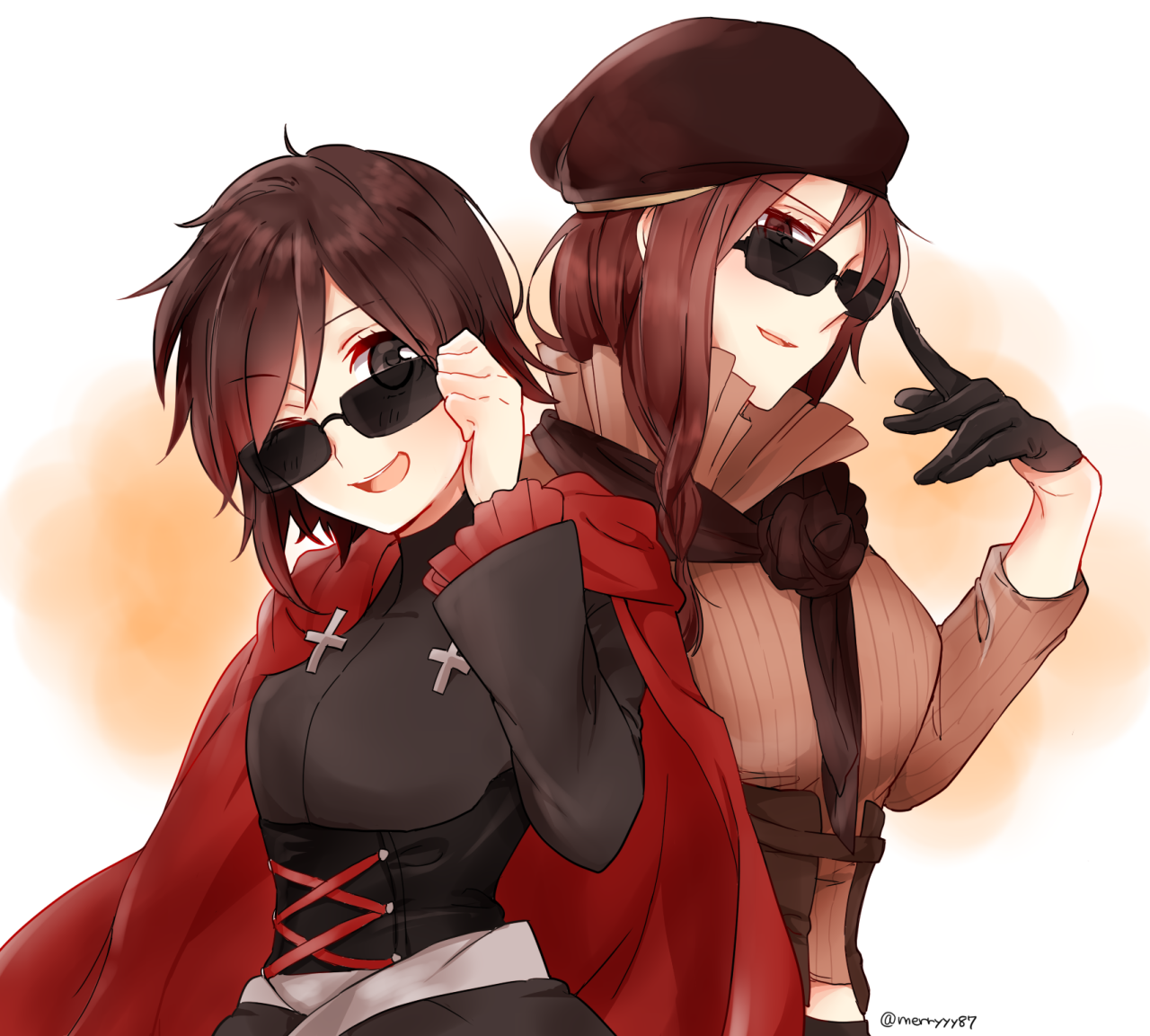 Dark glasses, +100 style. - RWBY, Ruby rose, Coco Adel, Anime, Not anime