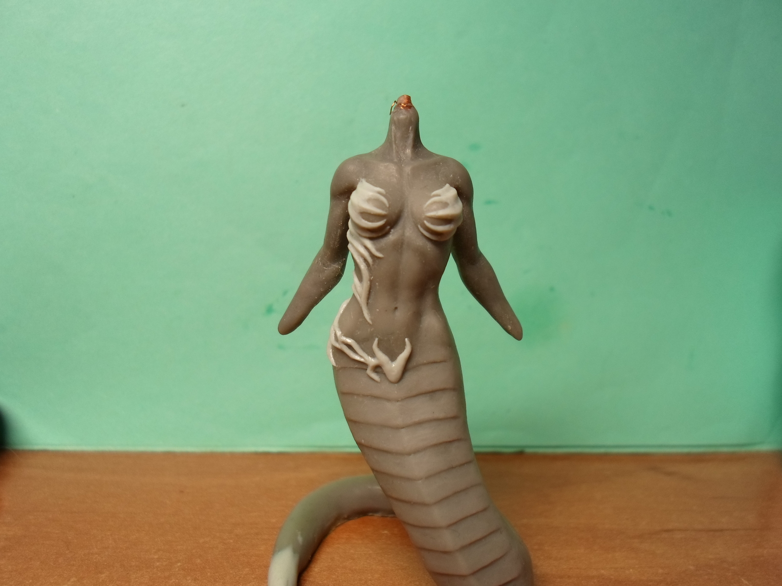 Naga, a little bit of the process of the new figurine - My, Naked, , Process of creation, Лепка, Miniature, With your own hands, Fantasy, Polymer clay, Longpost, Creation