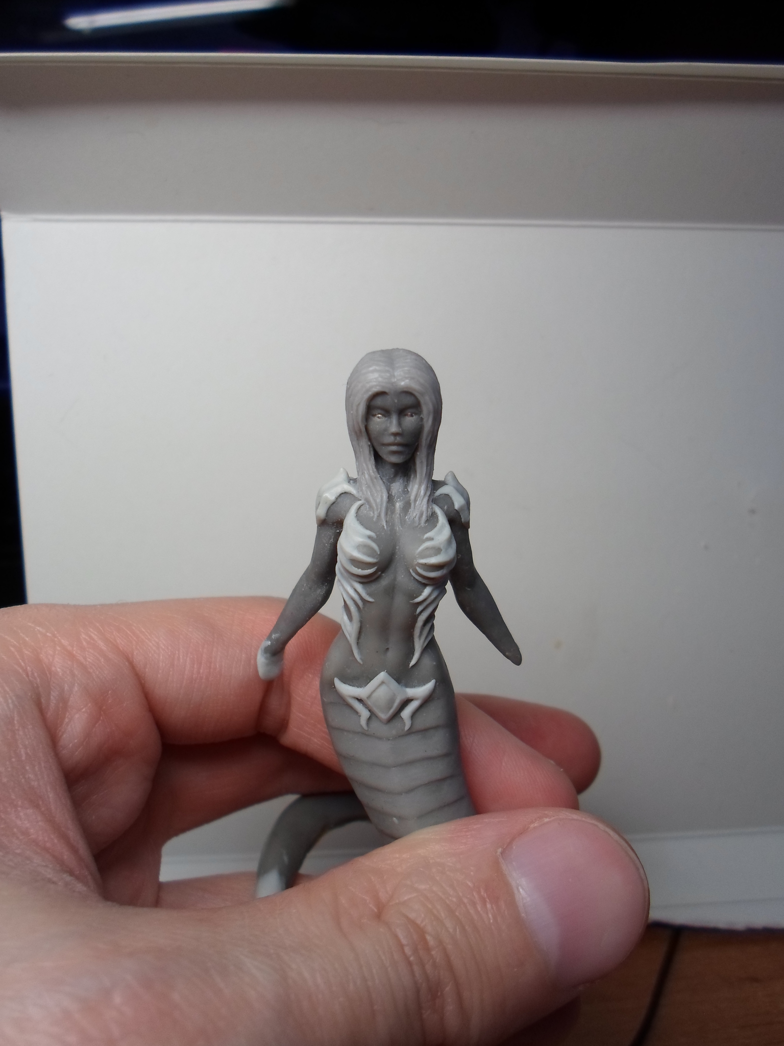 Naga, a little bit of the process of the new figurine - My, Naked, , Process of creation, Лепка, Miniature, With your own hands, Fantasy, Polymer clay, Longpost, Creation