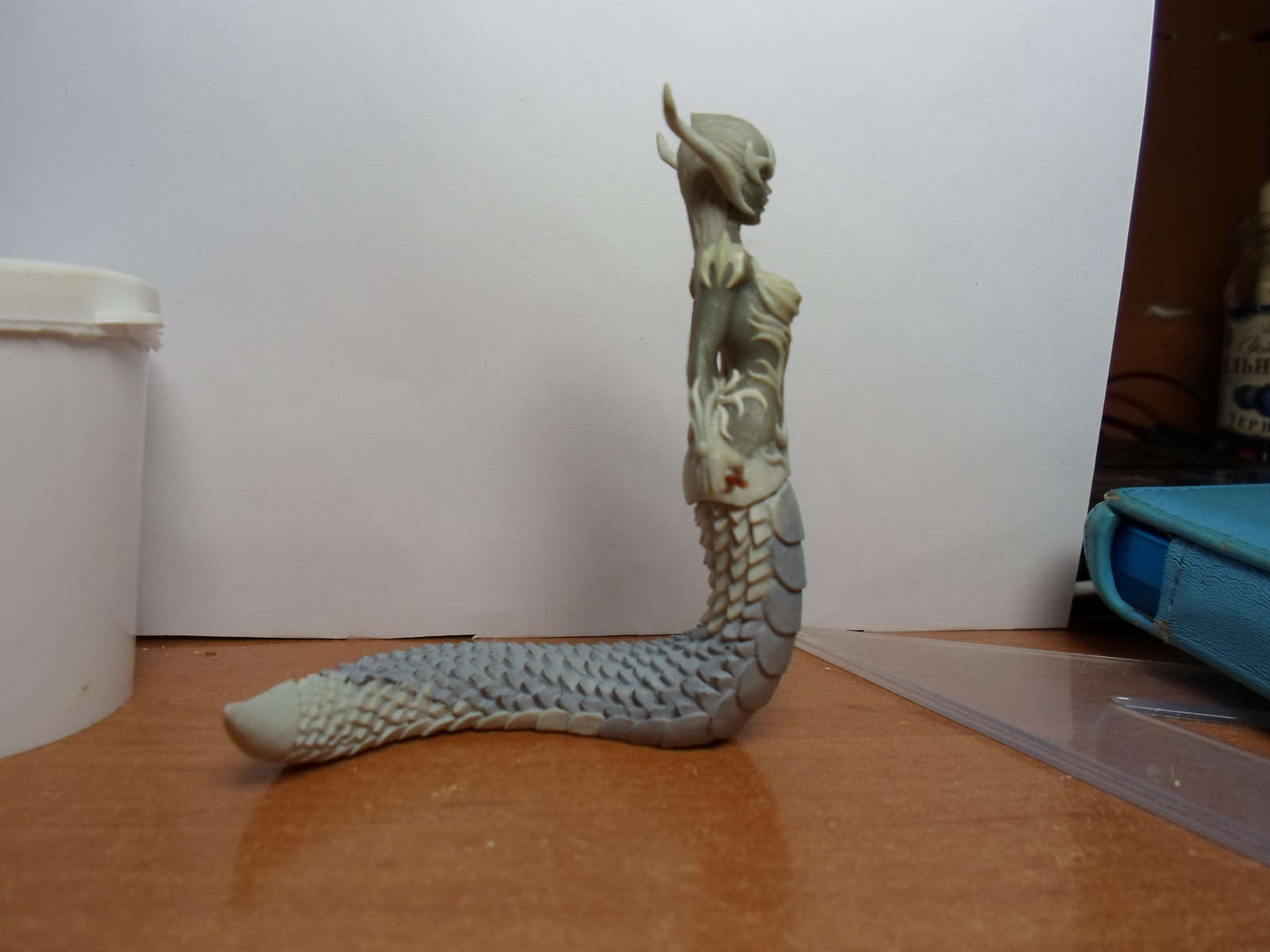 Naga, a little bit of the process of the new figurine - My, Naked, , Process of creation, Лепка, Miniature, With your own hands, Fantasy, Polymer clay, Longpost, Creation