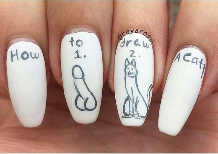 коты на ногтях