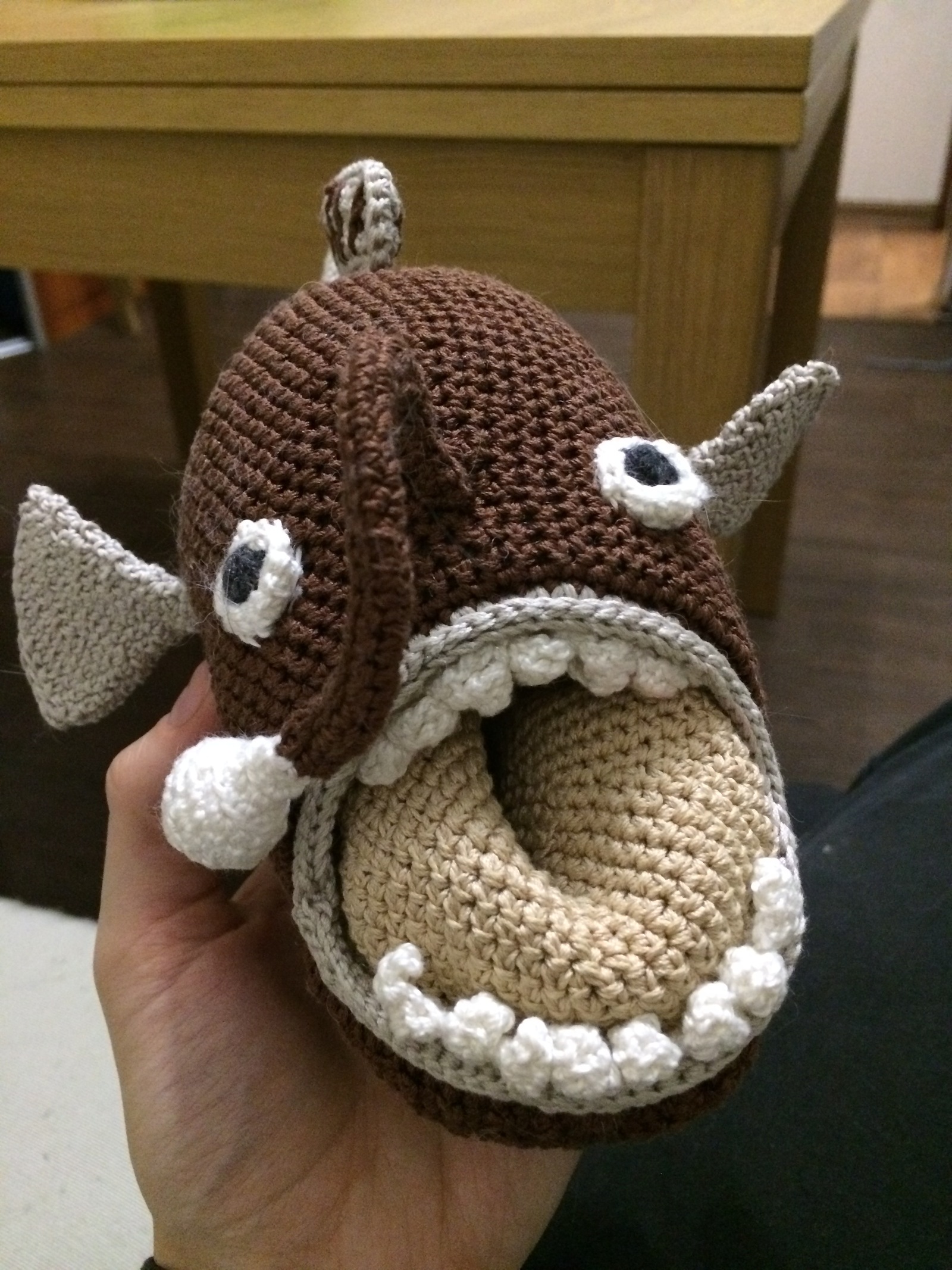 Mad Anglerfish - A fish, Soft toy, Marine life, Crochet, Longpost