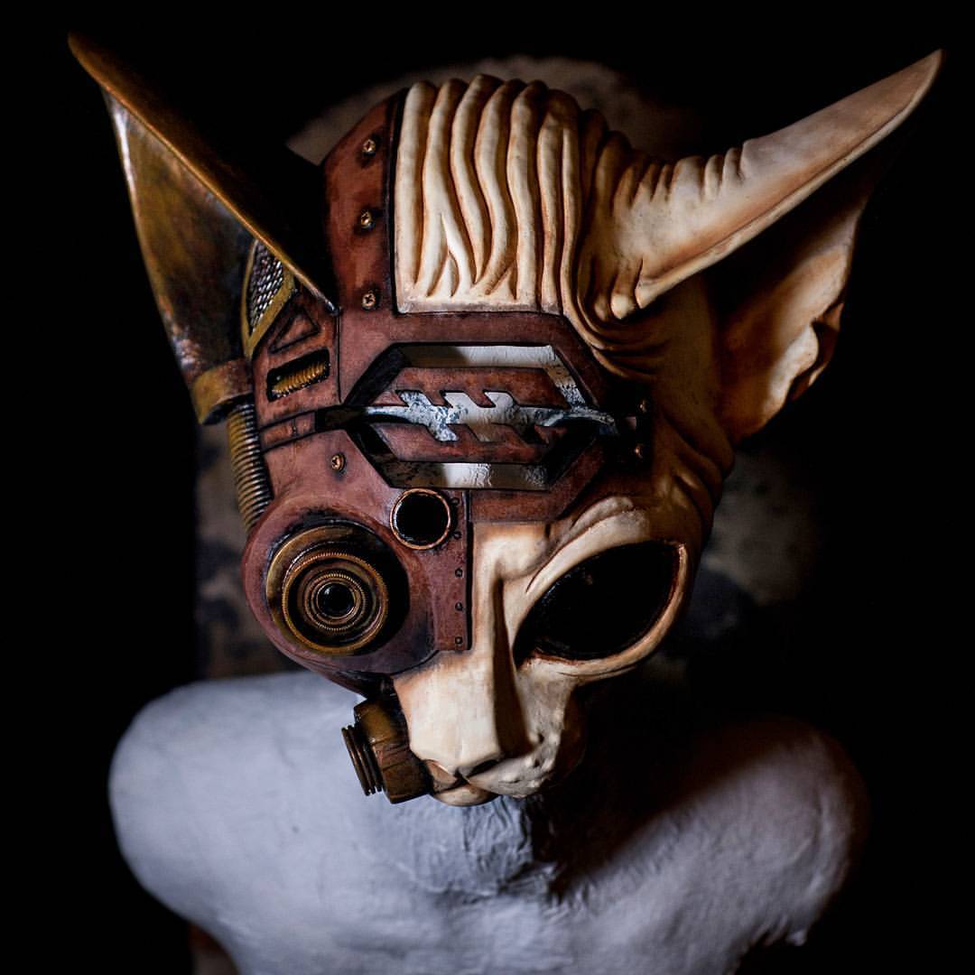 A series of my author's masks Bastet. Material polyurethane - My, Handmade, Creation, Mask, Art, My, Longpost, Needlework without process