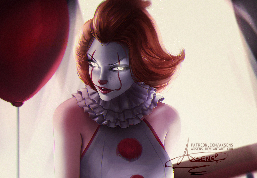 Deadlights - Deviantart, Art, Drawing, Girls, It, Horror, Pennywise, Rule 63, , Axsens