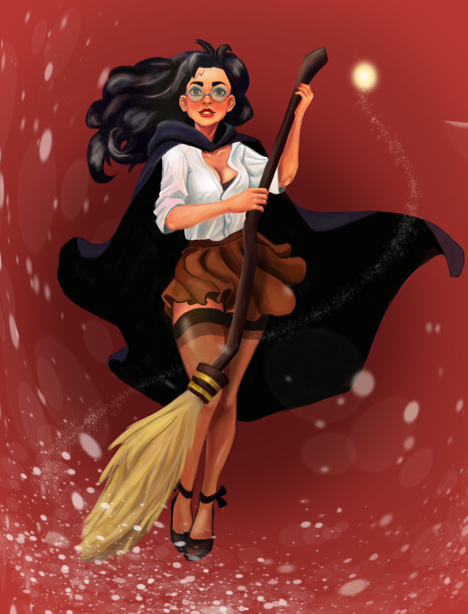 Female Harry Potter - My, Harry Potter, , Pin up, Rule 63