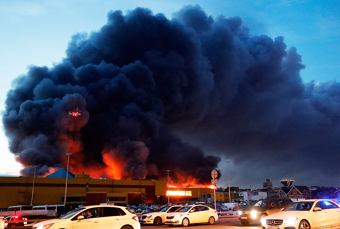 Burned shopping complex Sindika in Moscow - news, Fire, , Moscow, Video, Longpost