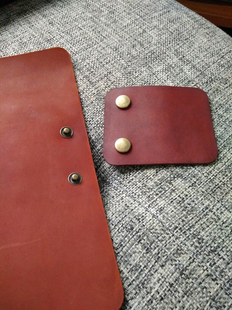 Large wallet made of genuine leather - My, Leather, With your own hands, Longpost