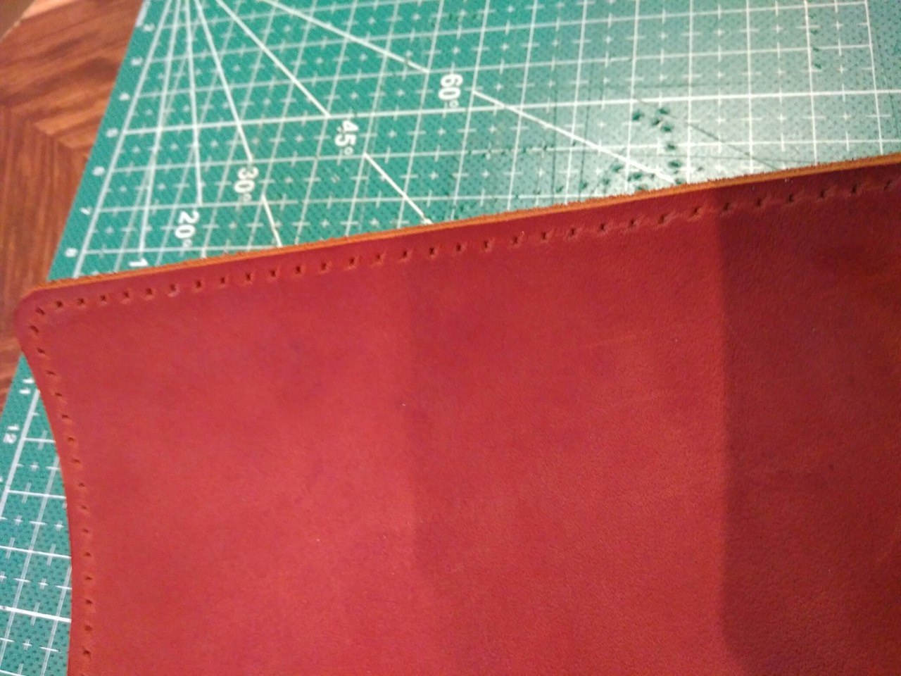 Large wallet made of genuine leather - My, Leather, With your own hands, Longpost