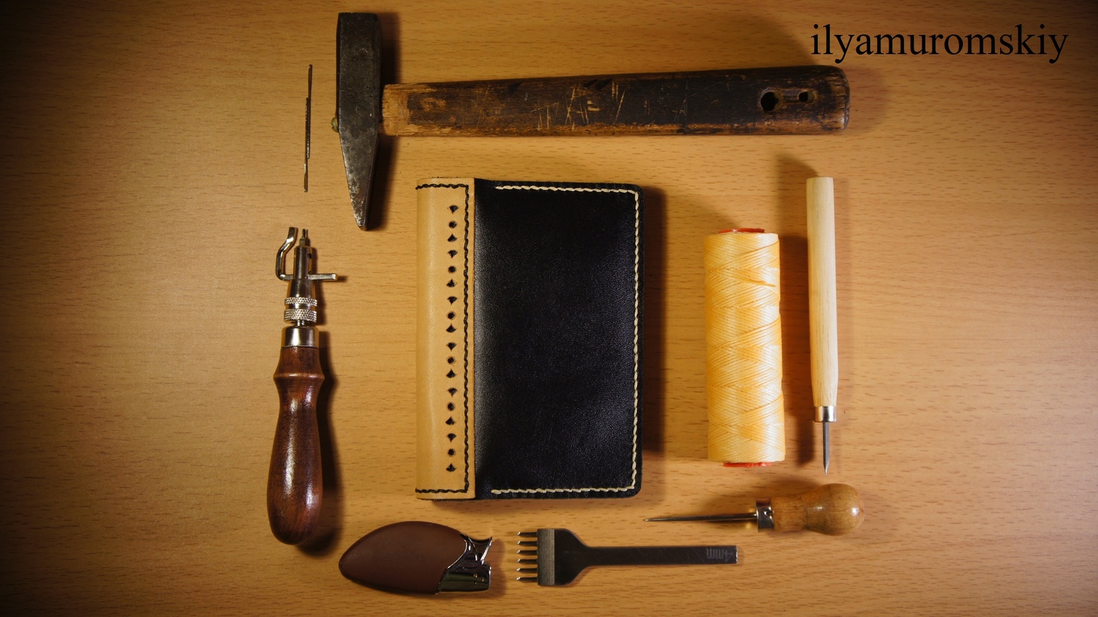 Skin work. Multifunctional cover. - My, My, Handmade, Leather, Longpost, Cover, Ilyamuromskiy, Needlework with process