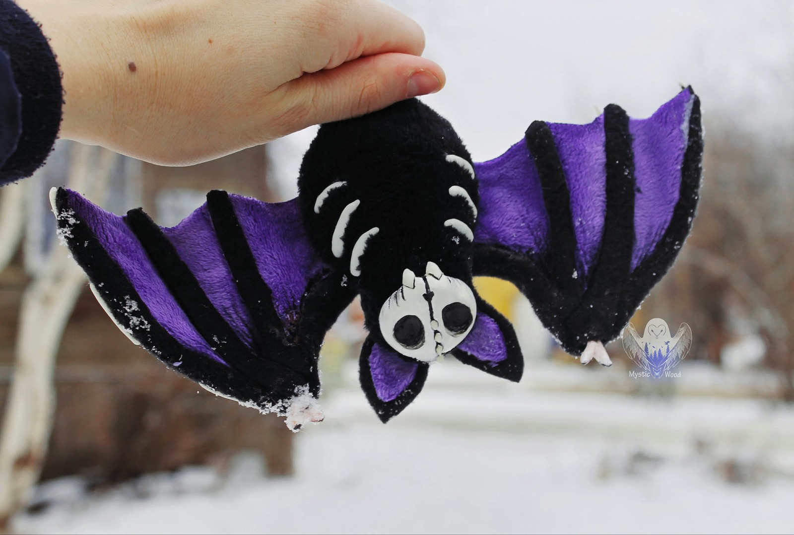 Skeleton mouse - My, Author's toy, Handmade, Needlework without process, Bat, Halloween, Longpost