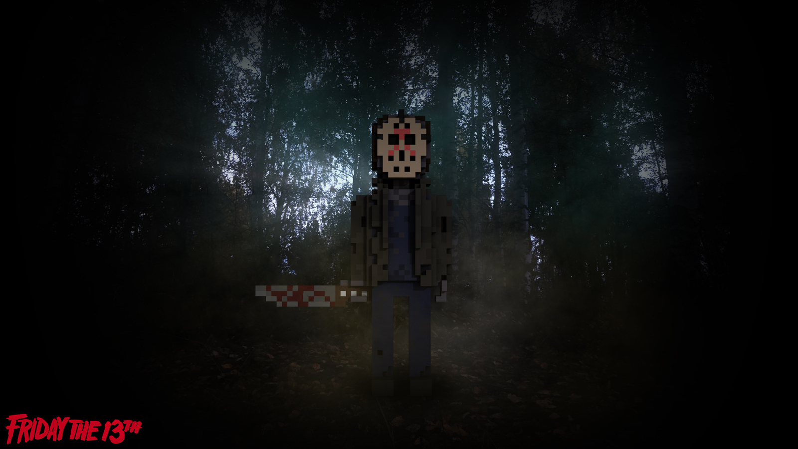 Voxel Jason Voorhees (Friday the 13th) - My, Voxel, Voxelart, Magicavoxel, Pixel Art, Pixels, Pixel