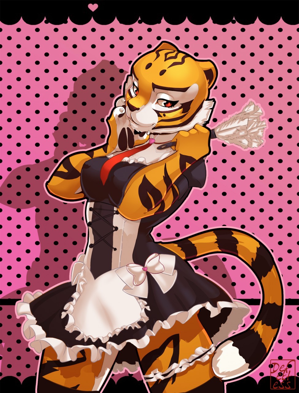 cute tigress - Furry, Anthro, Art, Master Tigress, Kung Fu Panda, , Housemaid