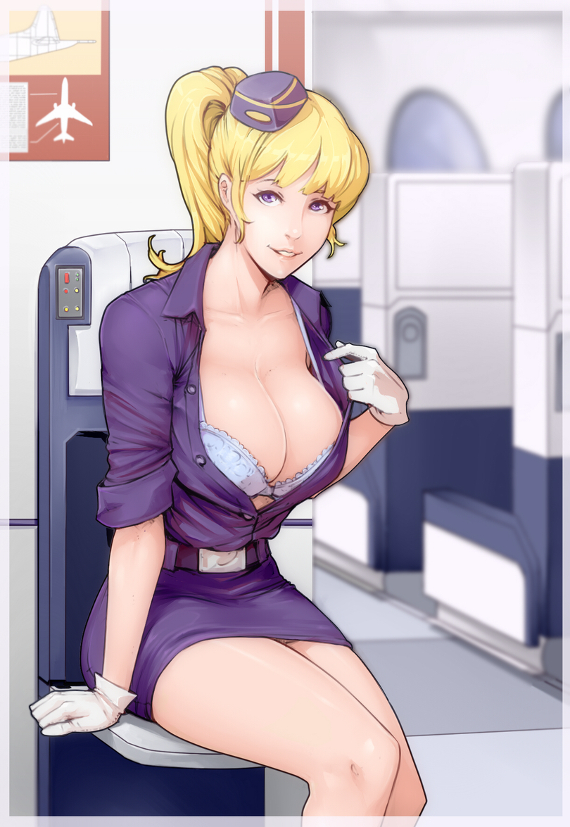 Stewardess - NSFW, Anime, Art, Anime art