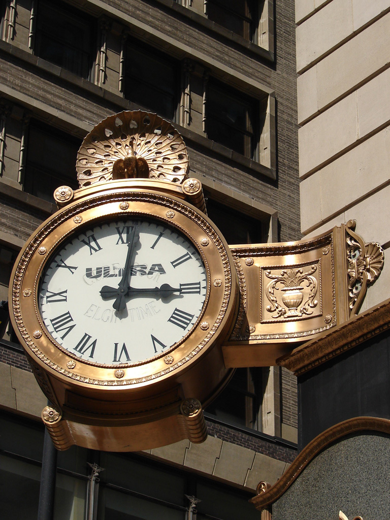 New York and Chicago street clocks - Clock, USA, Longpost