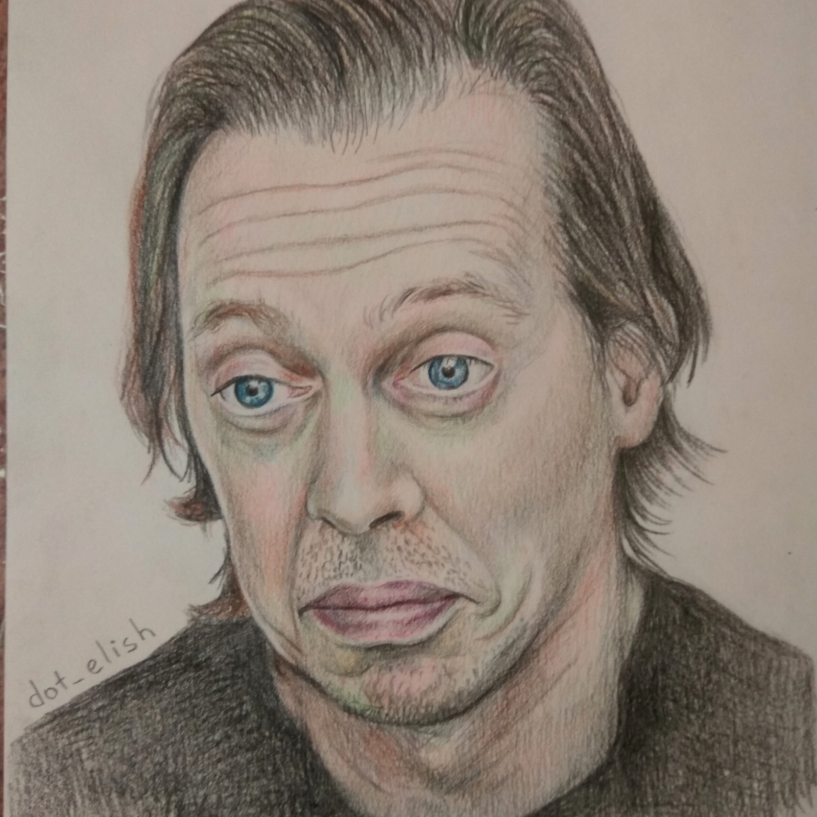 Mood: Steve Buscemi) done with colored pencils - My, , Portrait, Creation, Graphics