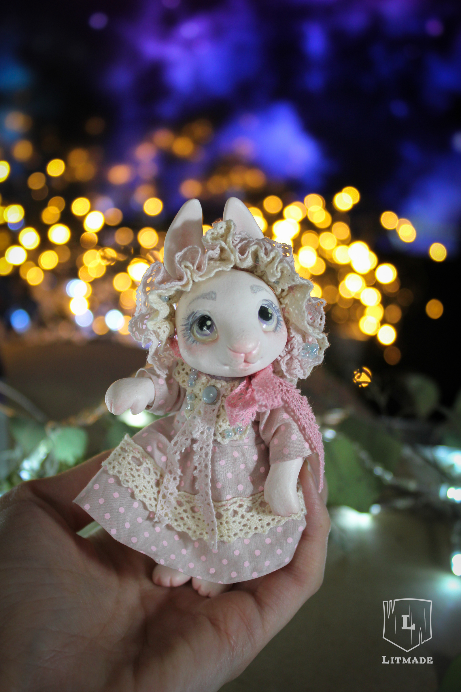 Bunny in the enchanted forest. - My, Hare, Rabbit, Collectible doll, Handmade, Polymer clay, Litmade, Video, Longpost, Handmade dolls