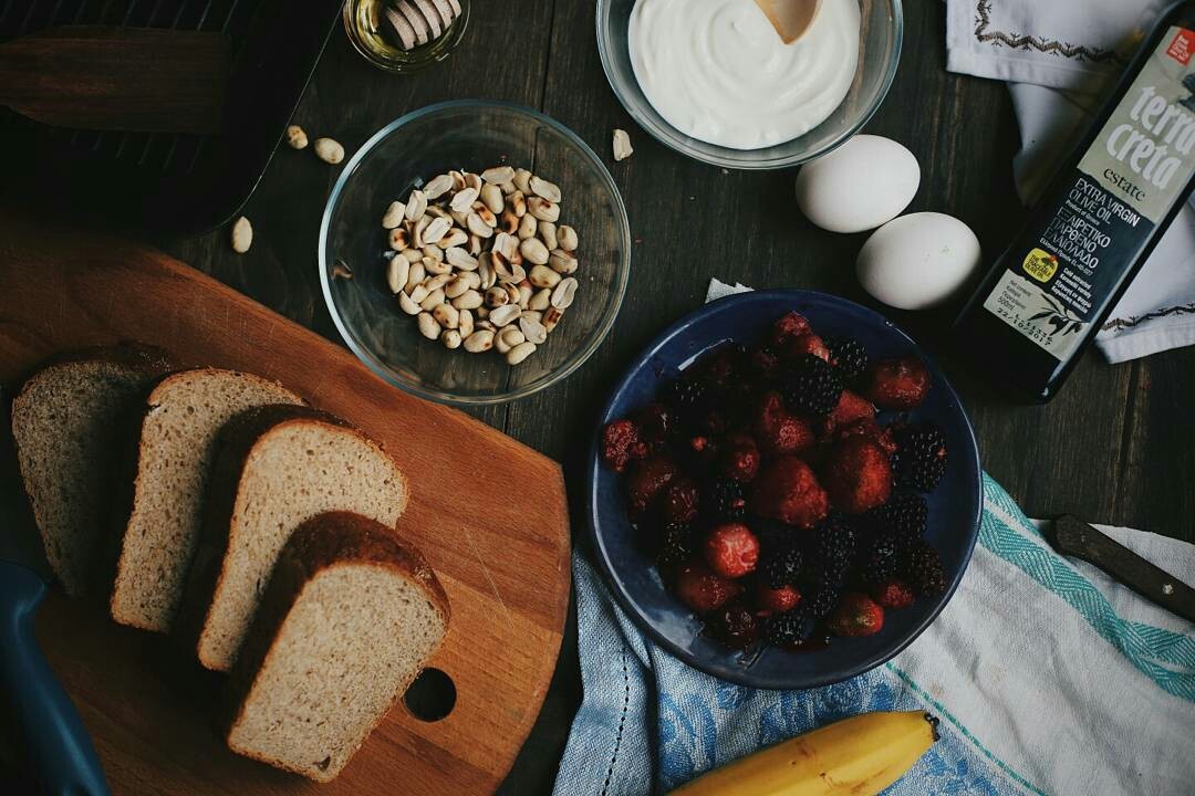 Berry toast - My, Food, Breakfast, Dessert, Preparation, Berries, Yogurt, Kitchen, Foodphoto, Longpost