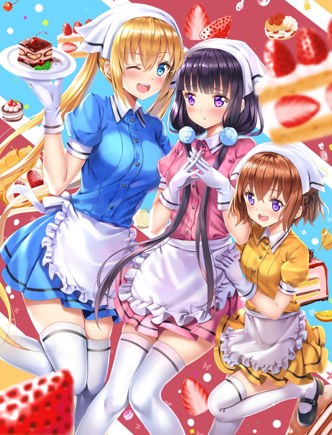 What are you going to order? - Anime, Art, Anime art, Blend S, Sakuranomiya maika, , Hinata kaho