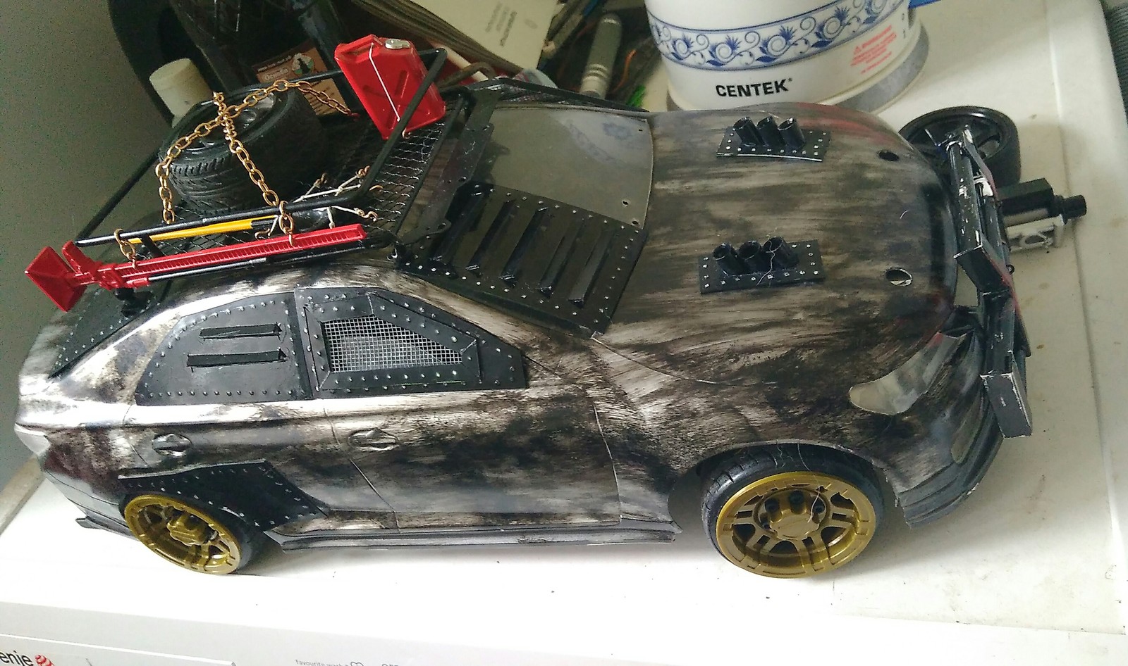 Model 1:10 Toyota Mark X in post-apocalyptic style - My, Post apocalypse, Modeling, Longpost