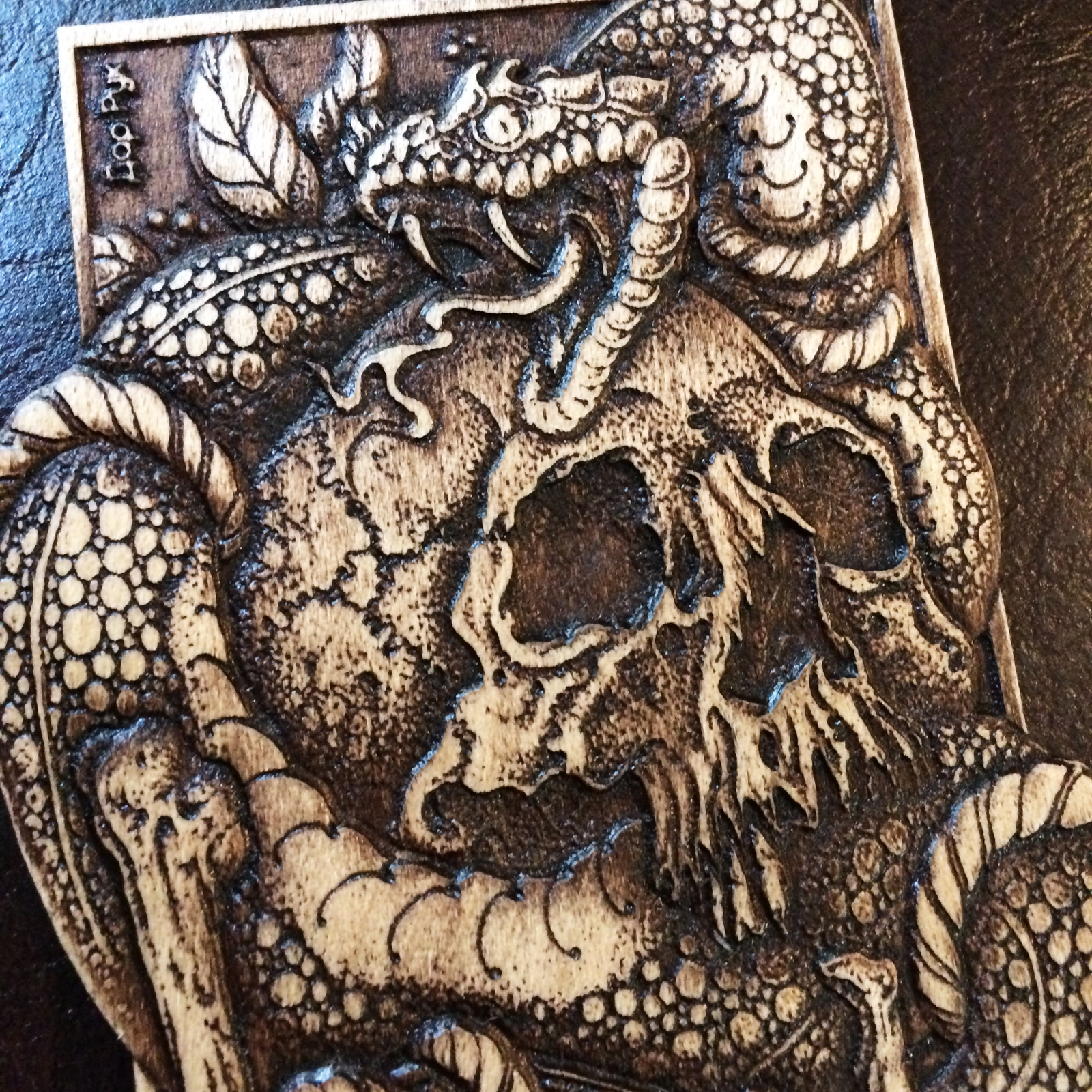 Snake and skull, alder, cutter - My, Needlework without process, The Gift of Hands, , , Tree, Milling, CNC, Longpost