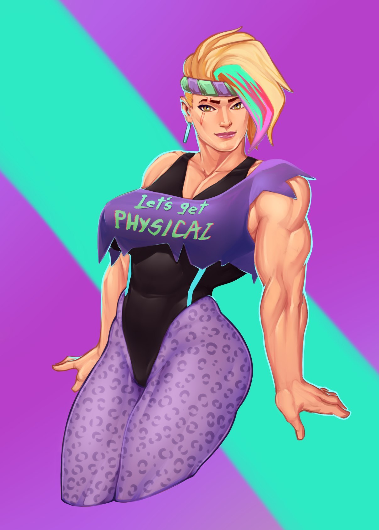 Totally 80's Zarya - Zionalexiel, Art, Strong girl, Zarya, Overwatch, Sports girls, Longpost