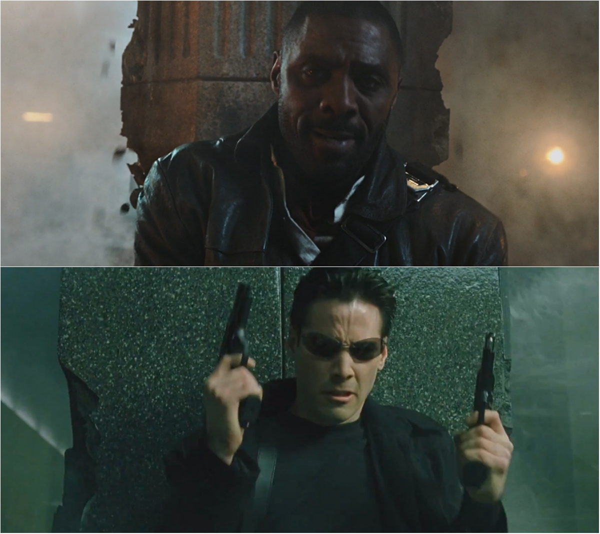 Hiding, choose more columns. Be like Neo. - Movies, Matrix, Stephen King's dark tower, Keanu Reeves, Idris Elba, Neo, Shooter