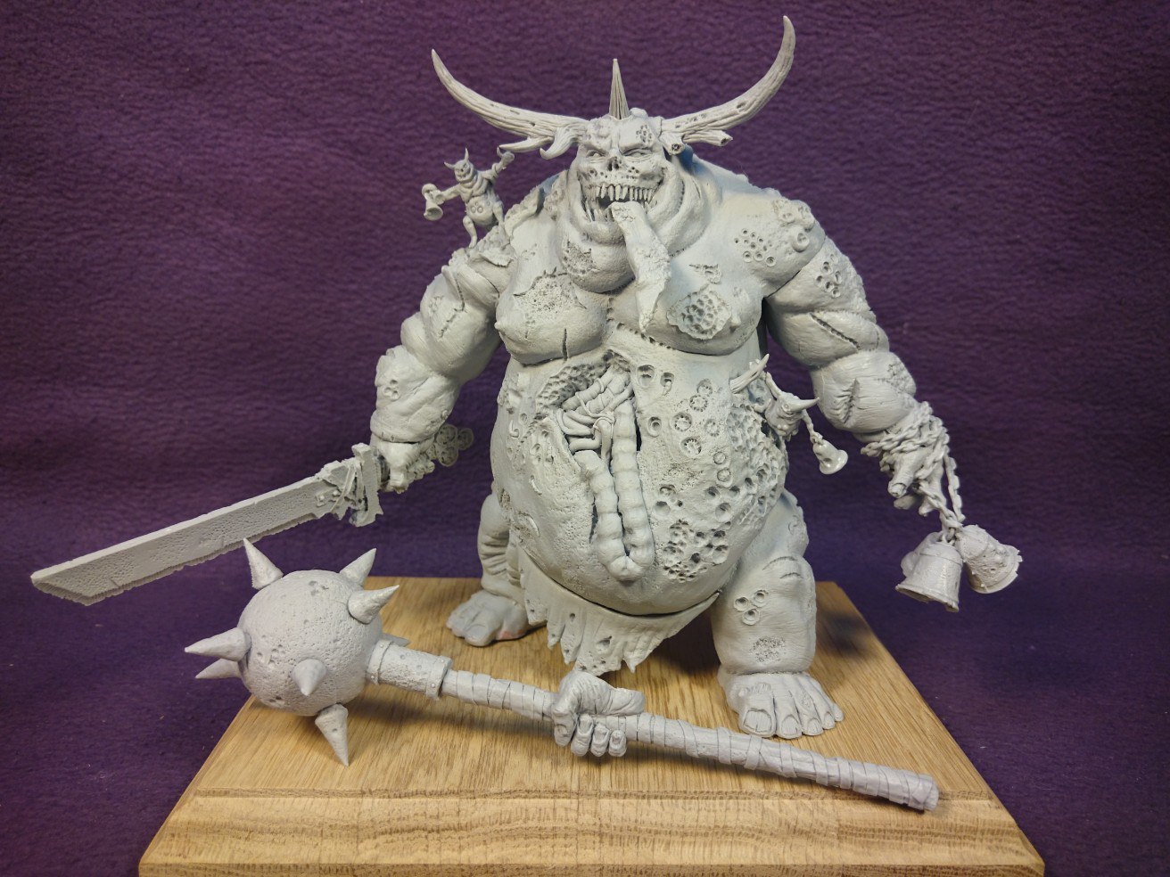 Warhammer figurine made of polymer clay. - My, Warhammer Chaos, Chaos, Nurgle, , Sculpture, Warhammer 40k, Hobby, Polymer clay