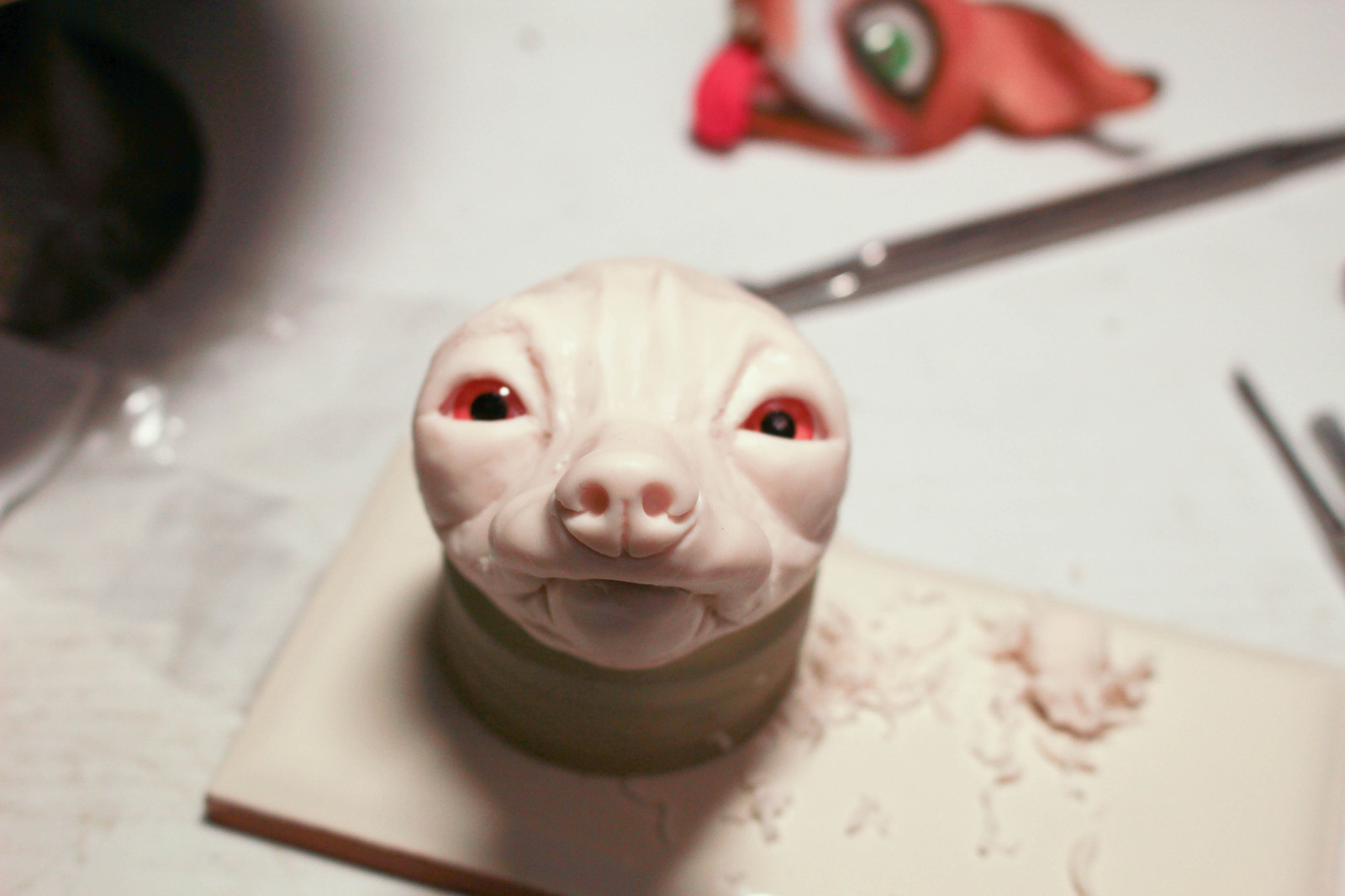 How they tried to sculpt Fthiven - My, My, Needlework with process, , Dog, Polymer clay, Author's toy, Longpost