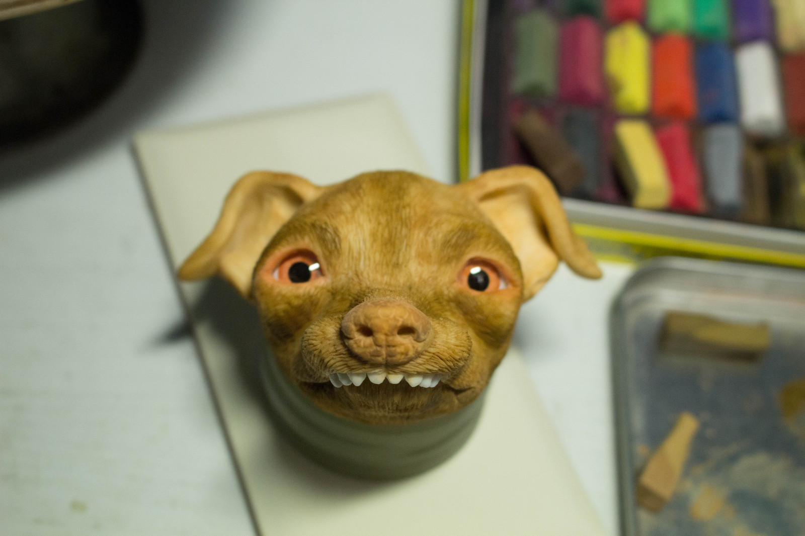 How they tried to sculpt Fthiven - My, My, Needlework with process, , Dog, Polymer clay, Author's toy, Longpost