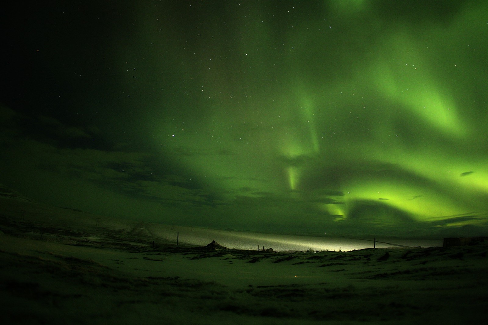 green carriage - My, Polar Lights, The photo, Nature, Landscape