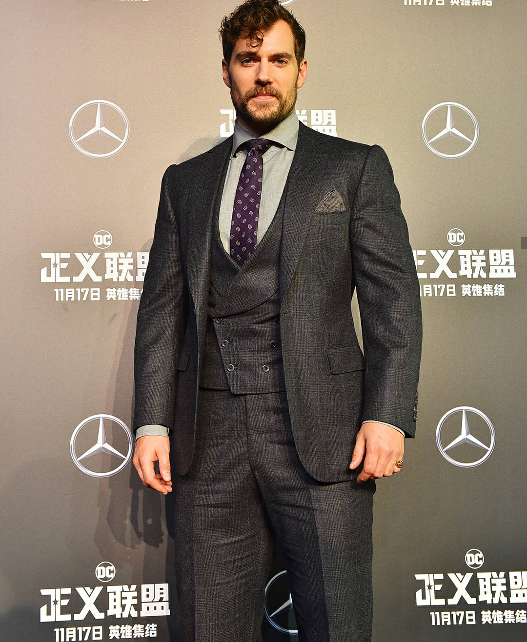 Henry Cavill (Superman) at the Justice League press tour in Beijing - Superman, Henry Cavill, Justice League, Longpost, Justice League DC Comics Universe