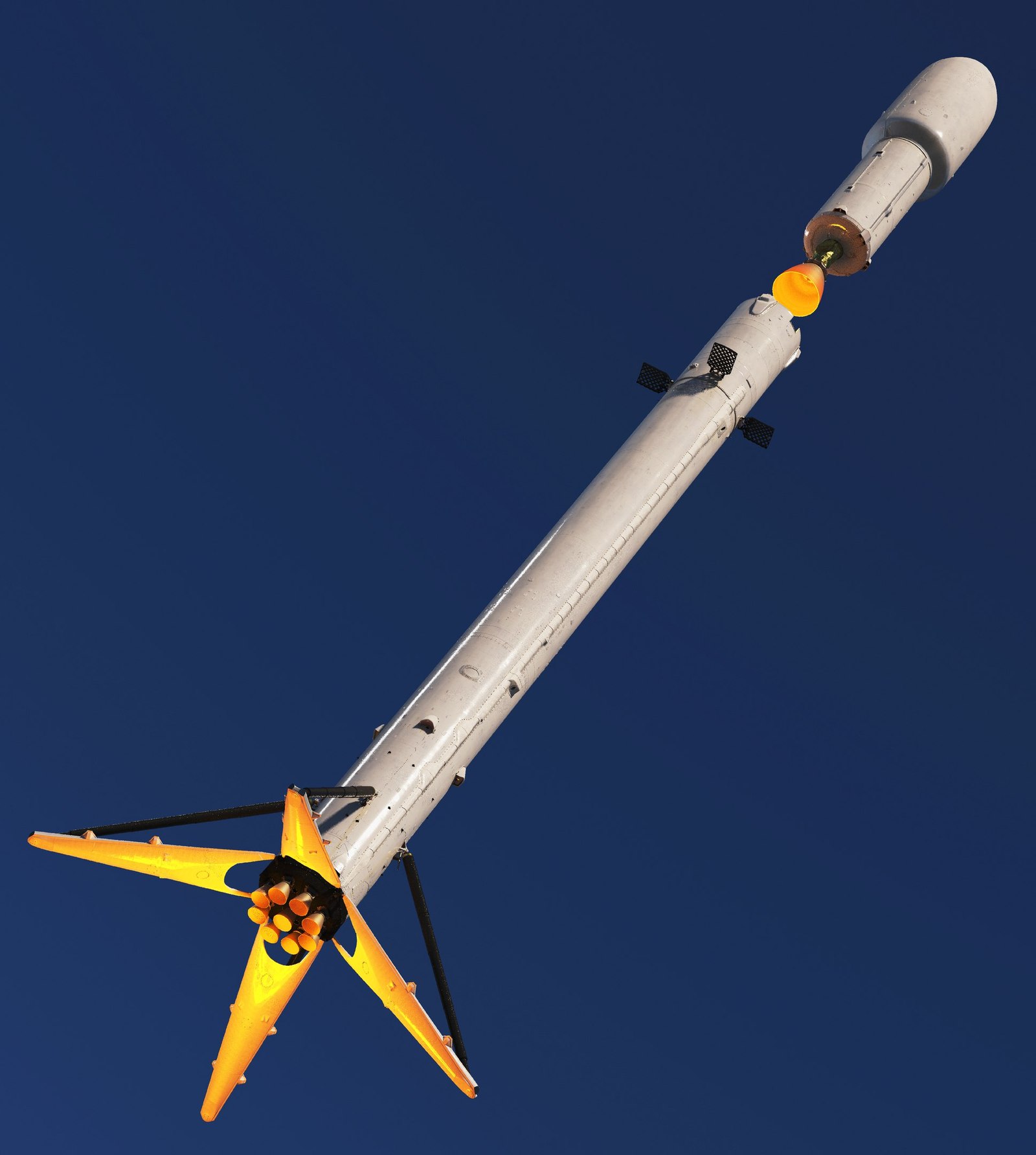 Detailed 3d model of the SpaceX Falcon 9 rocket - My, Spacex, Falcon 9, 3D graphics, 3D modeling, Models, Space, Longpost