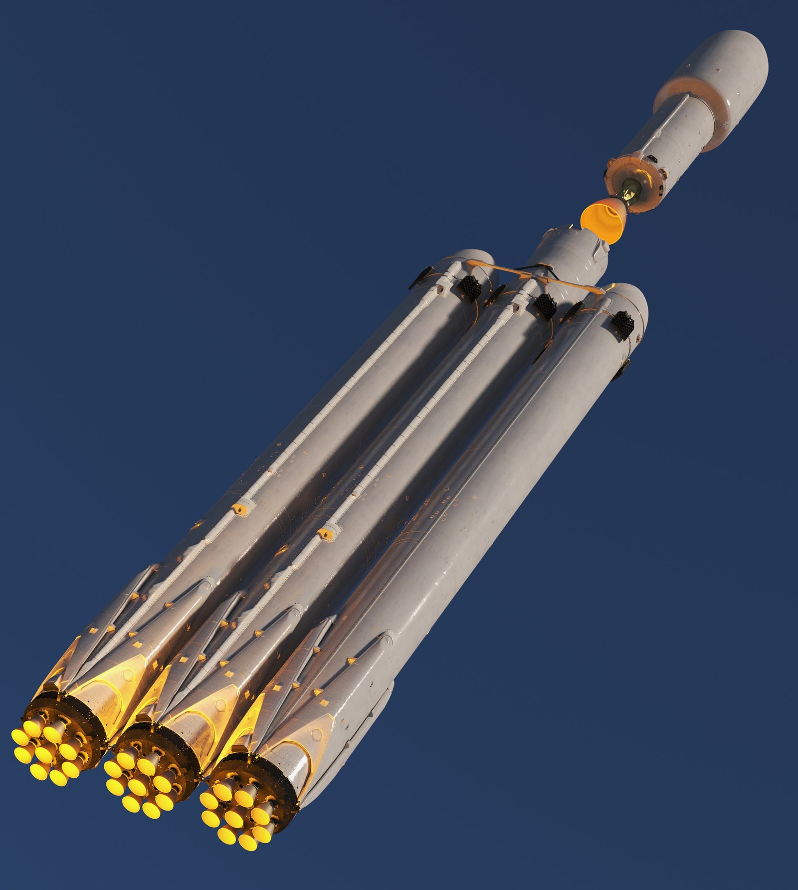 Detailed 3d model of the SpaceX Falcon 9 rocket - My, Spacex, Falcon 9, 3D graphics, 3D modeling, Models, Space, Longpost