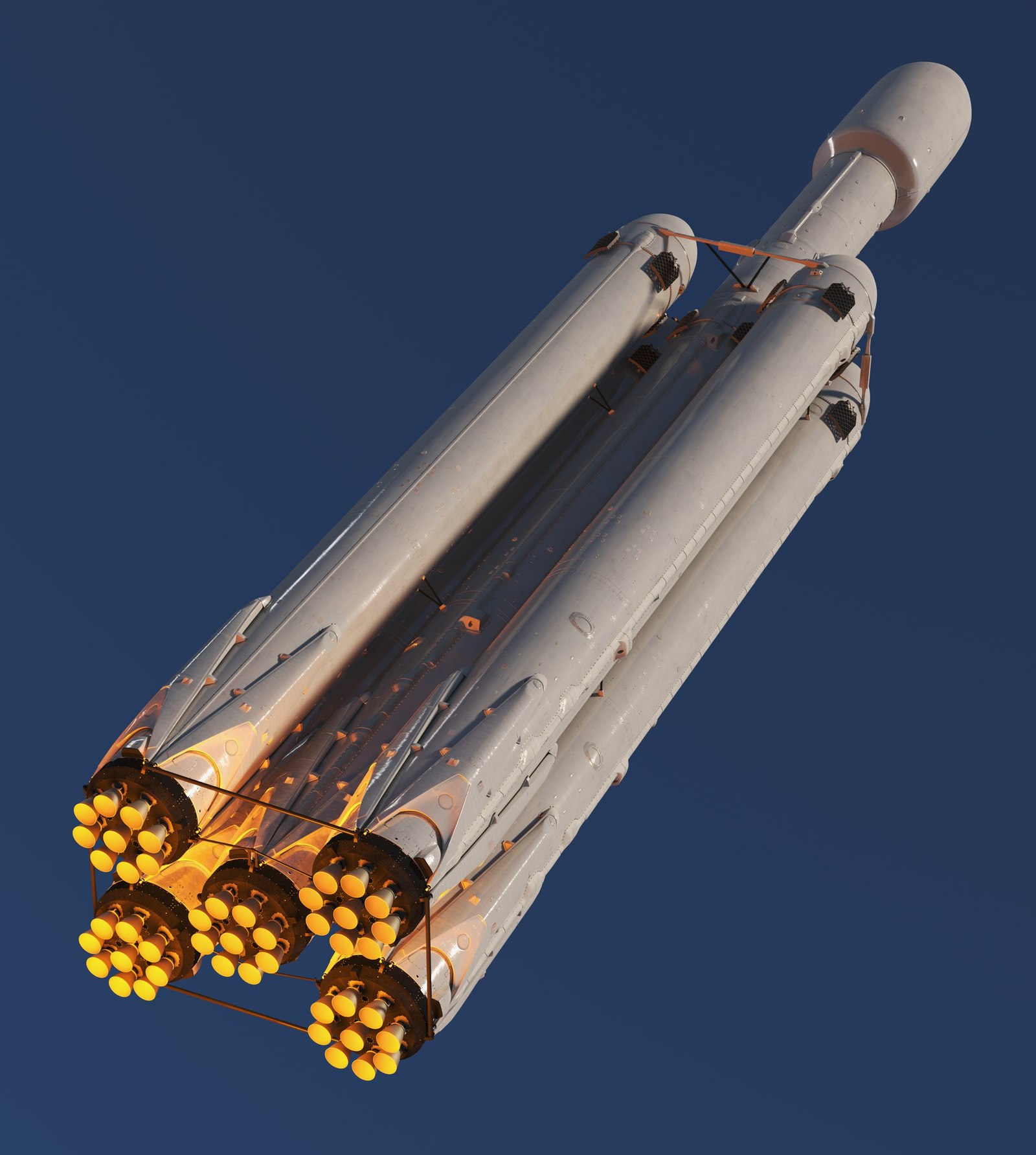 Detailed 3d model of the SpaceX Falcon 9 rocket - My, Spacex, Falcon 9, 3D graphics, 3D modeling, Models, Space, Longpost