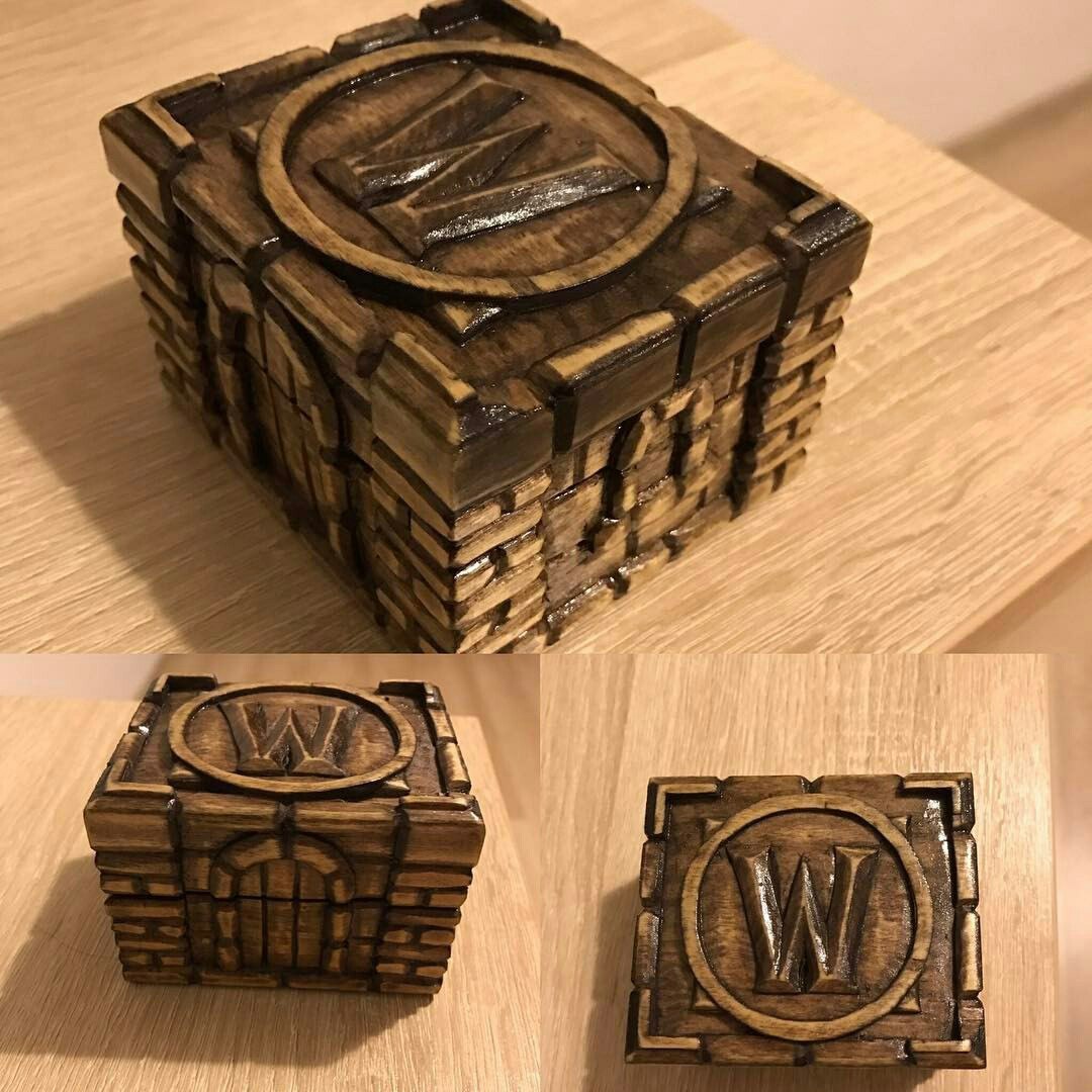 Souvenir box in the style of World of Warcraft - My, Longpost, Casket, , Wood carving, Hobby