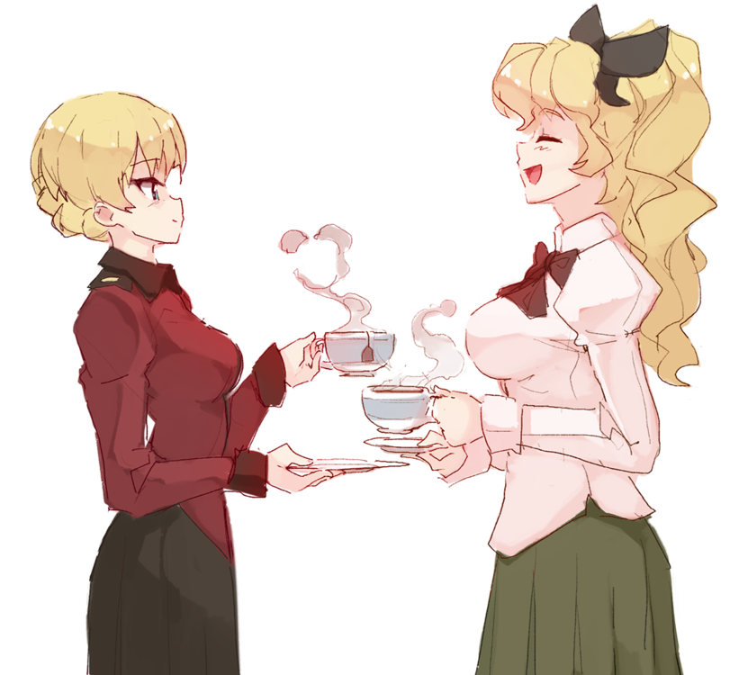 Tea talk - Digital drawing, Anime, Lilly satou, Katawa shoujo, Visual novel, Crossover, Girls und panzer, Rtil