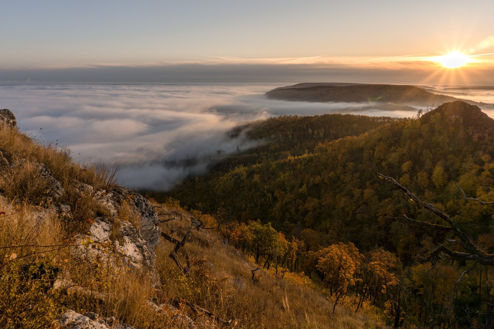 Foggy morning in the Zhiguli mountains - Zhiguli Mountains, Samara Region, The photo, Nature, Landscape, Longpost