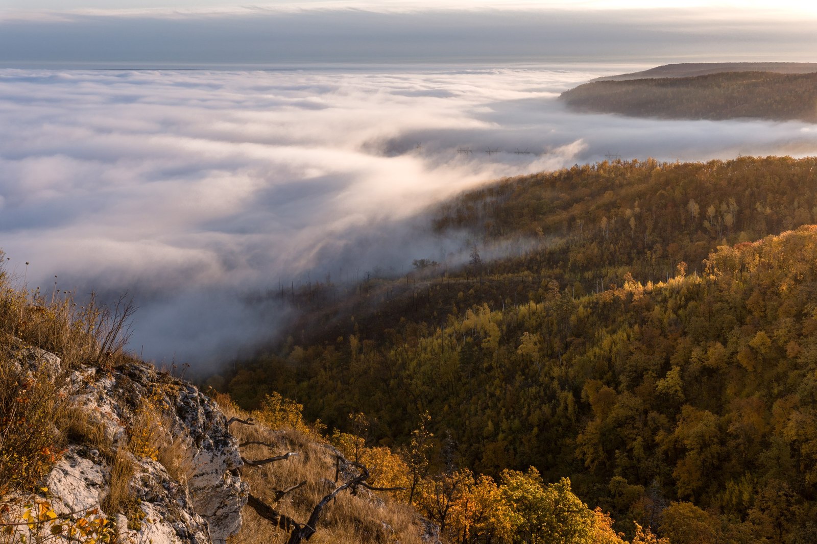 Foggy morning in the Zhiguli mountains - Zhiguli Mountains, Samara Region, The photo, Nature, Landscape, Longpost