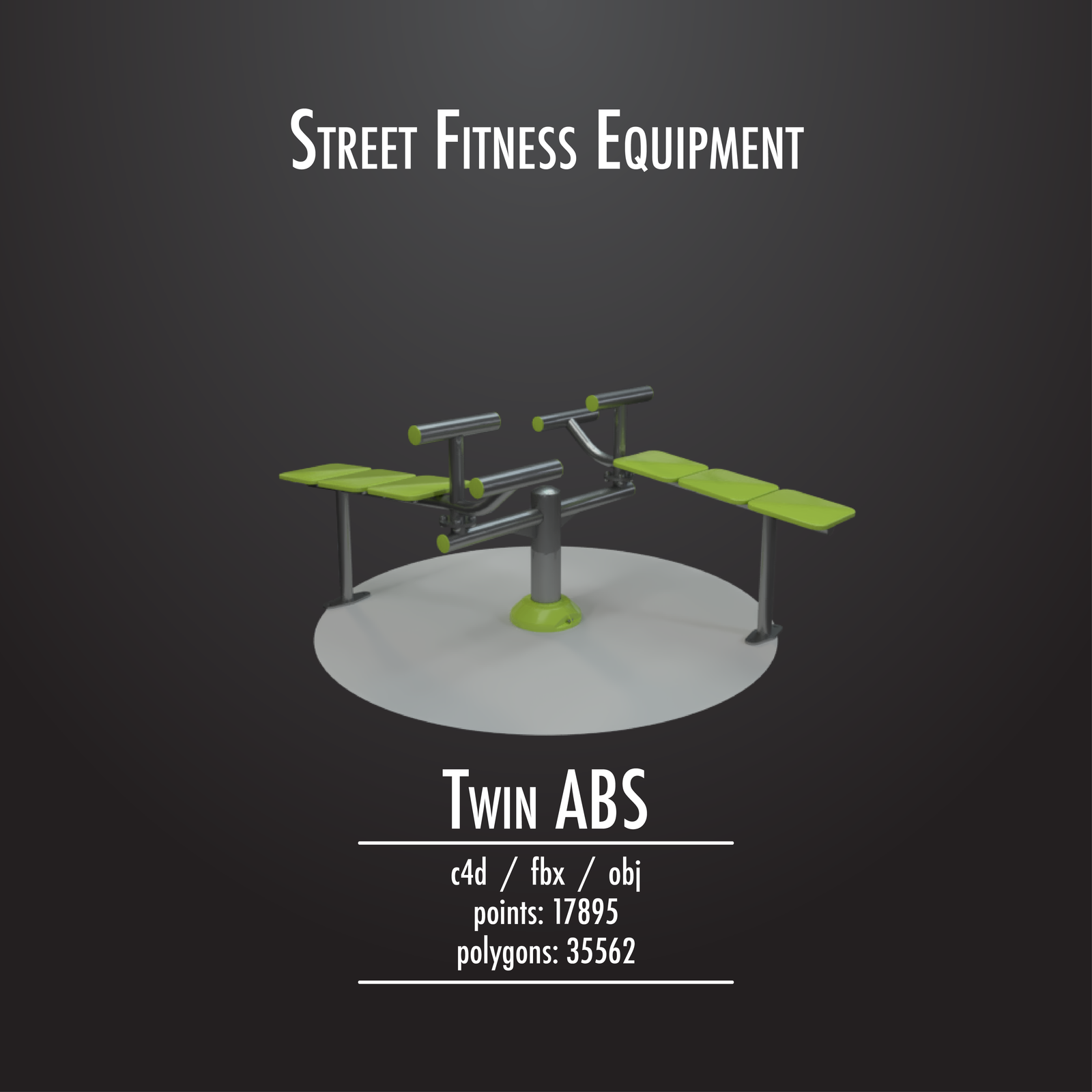 Street Fitness Equipment #01 - 50 3d models pack - Моё, Outdoor, Фитнес, Спорт, Equipment, Bench, Улица, Хобби, Длиннопост