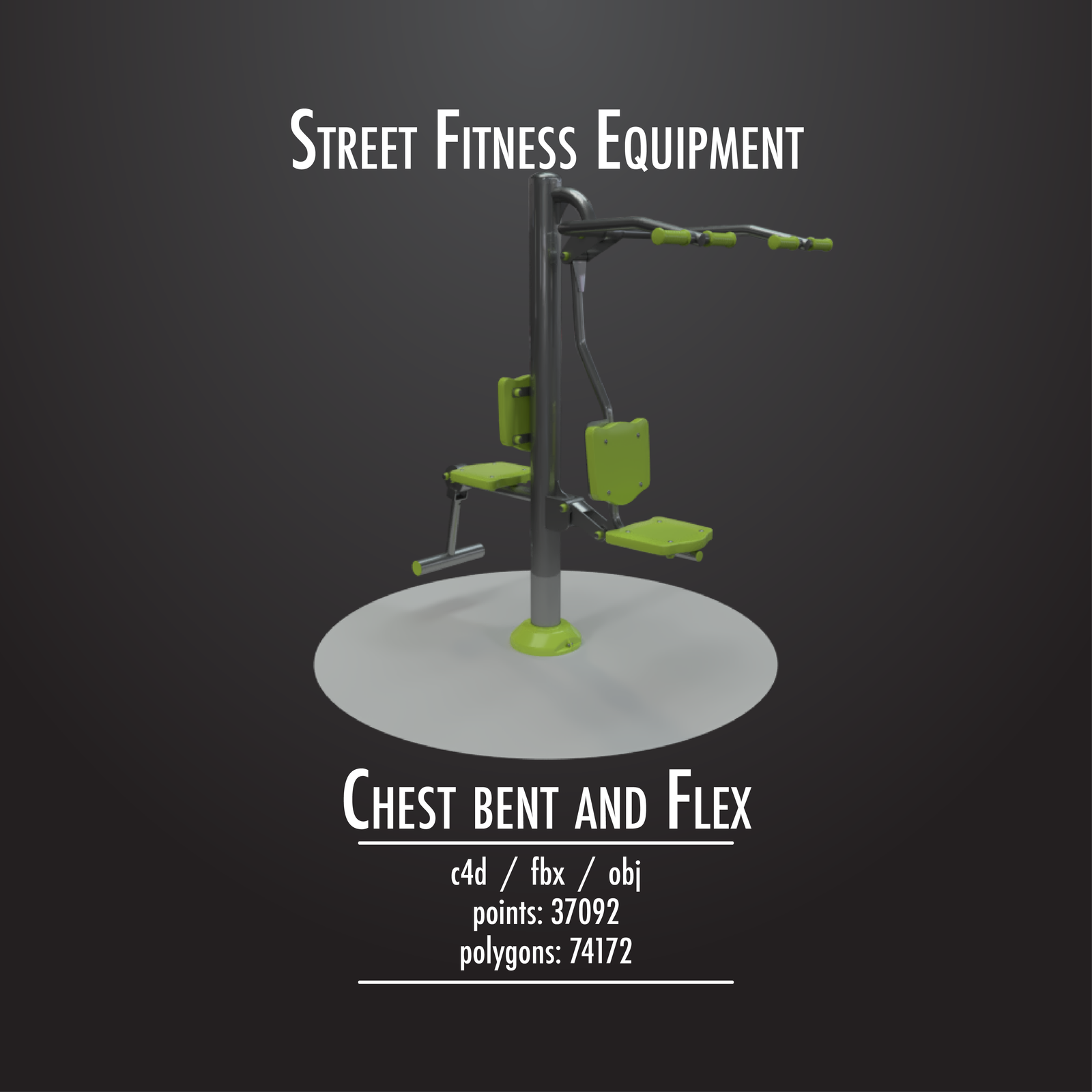 Street Fitness Equipment #01 - 50 3d models pack - Моё, Outdoor, Фитнес, Спорт, Equipment, Bench, Улица, Хобби, Длиннопост