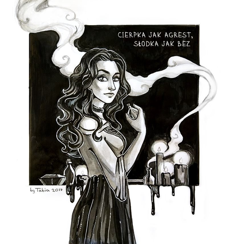 Inktober - My, Inktober, Art, , Yennefer, Witcher, Wensday Addams, Longpost