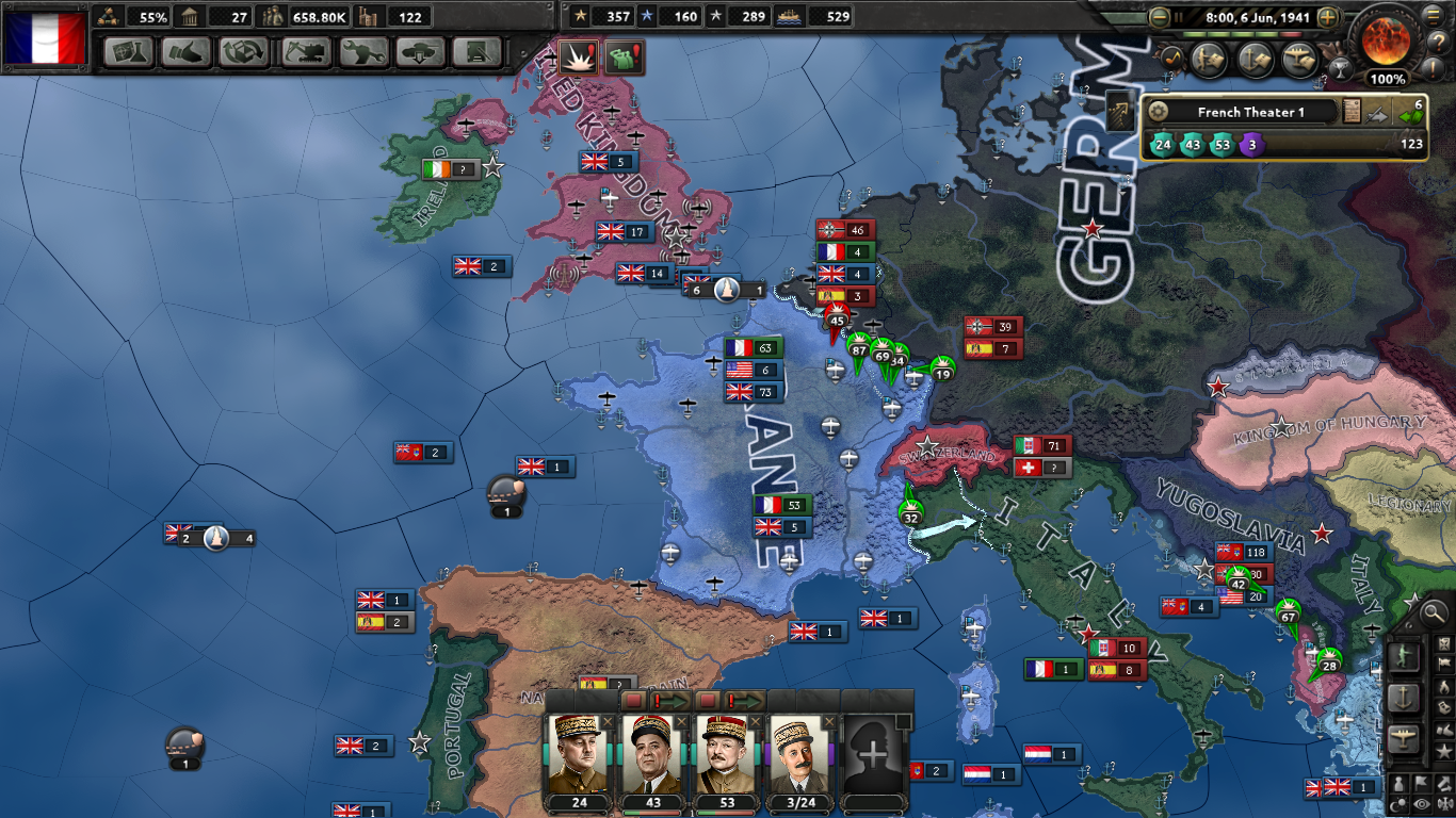 My adventures in VE Day 4, or how I survived for France - My, My, Hearts of Iron IV, Longpost