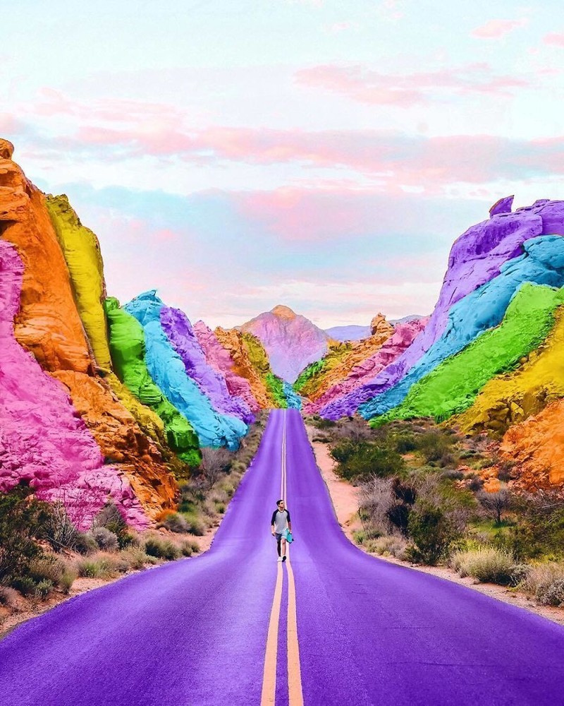 New York artist makes the world a rainbow - The photo, Paints, Rainbow, Photographer, Longpost