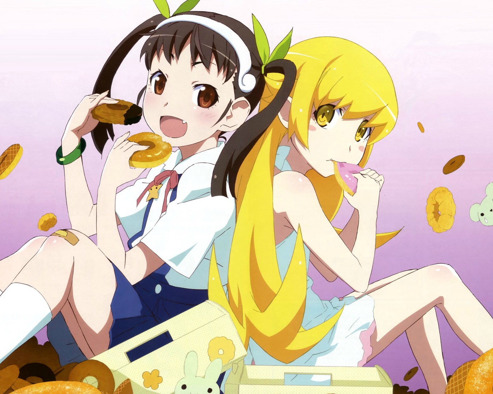 Monogatari Lolis - Аниме, Monogatari series, Shinobu Oshino, Yotsugi Ononoki, Hachikuji Mayoi, Anime Art