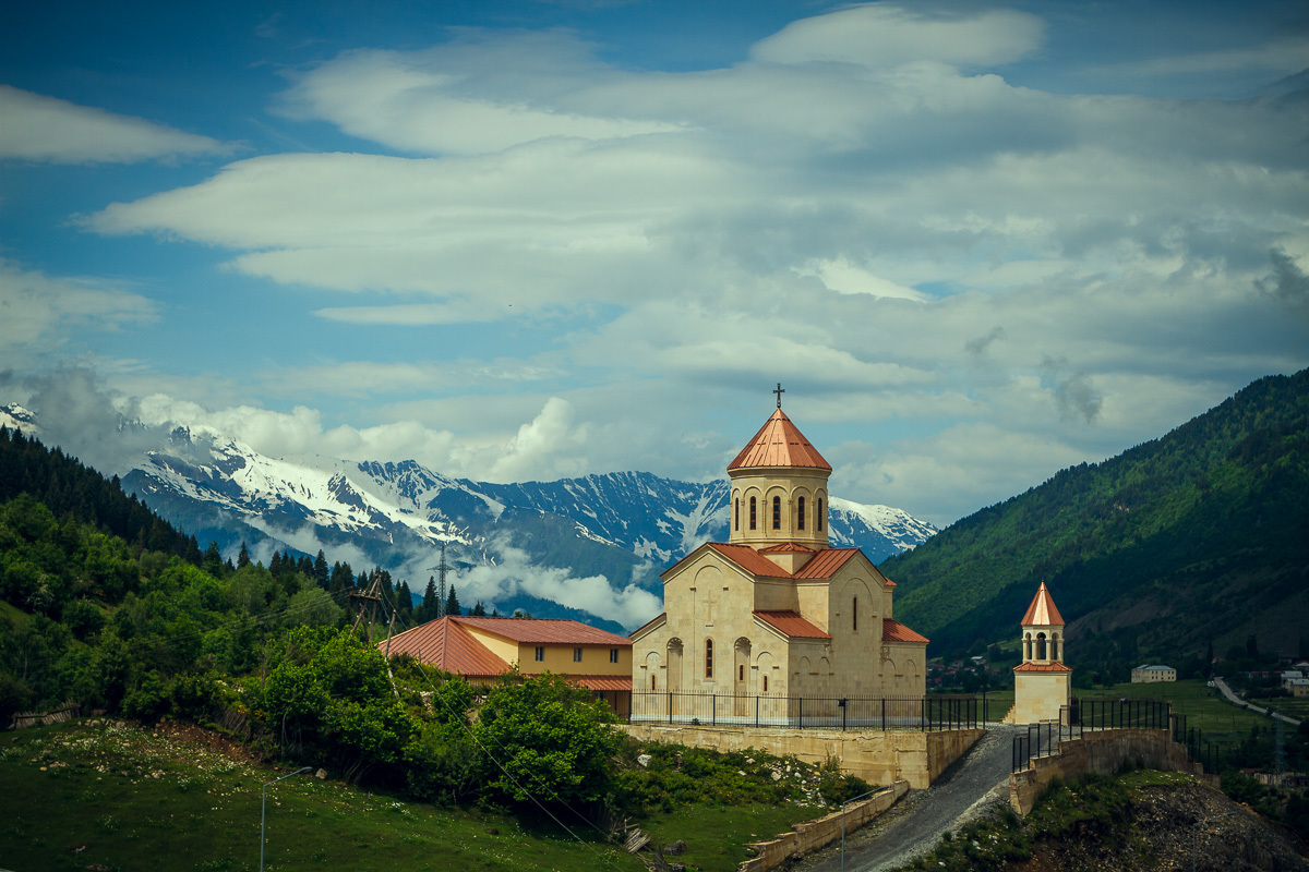 In the mountains of Georgia - The mountains, Georgia, Monastery, Nature