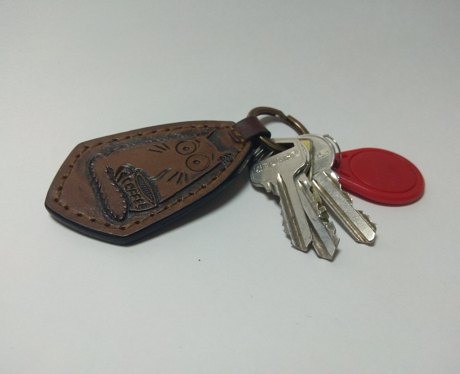 Keychain - My, Leather, Leather, Handmade, Keychain, Embossing on leather, Longpost